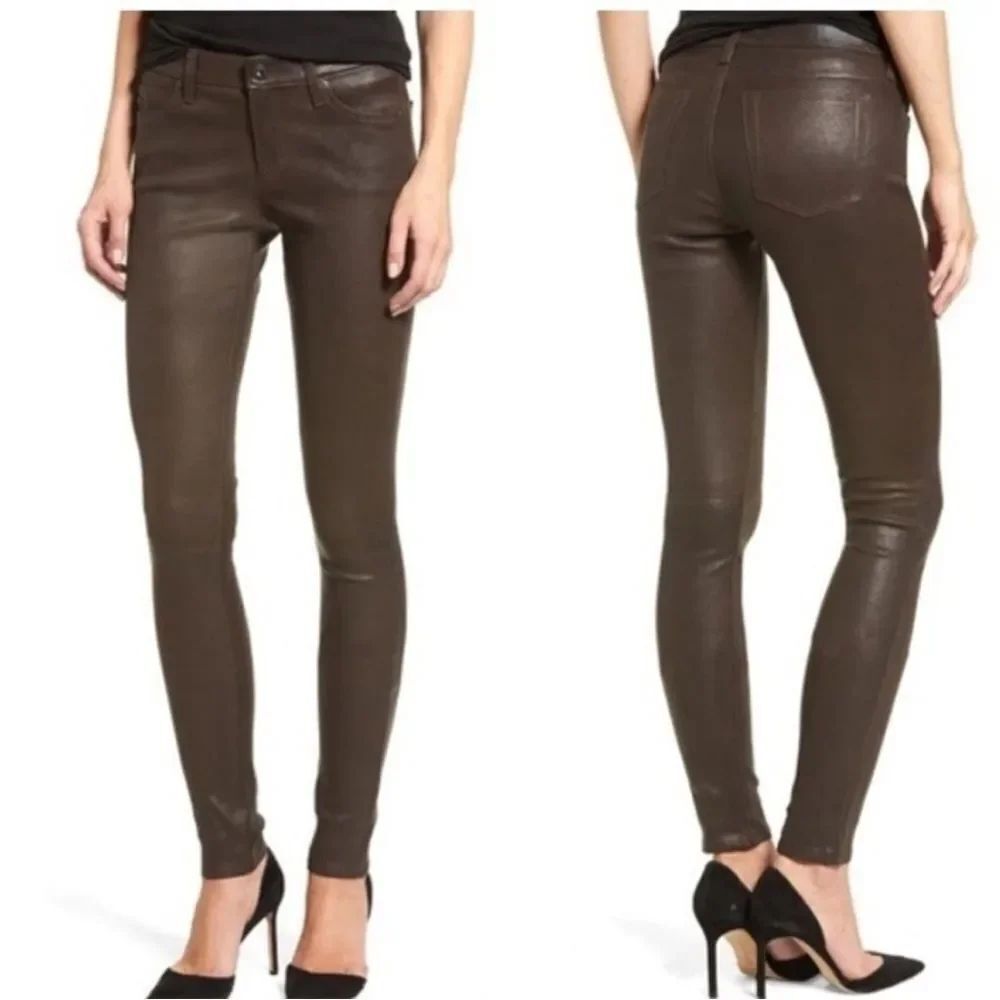NWOT AG Y2K 100% Lamb Leather The Leggings Supper Skinny Size 26